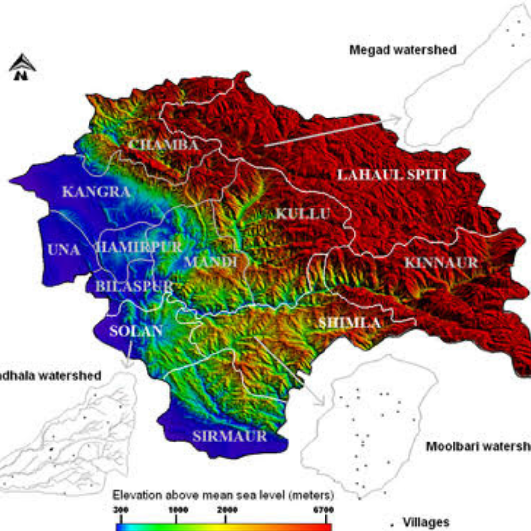 Himachal pradesh geographical map